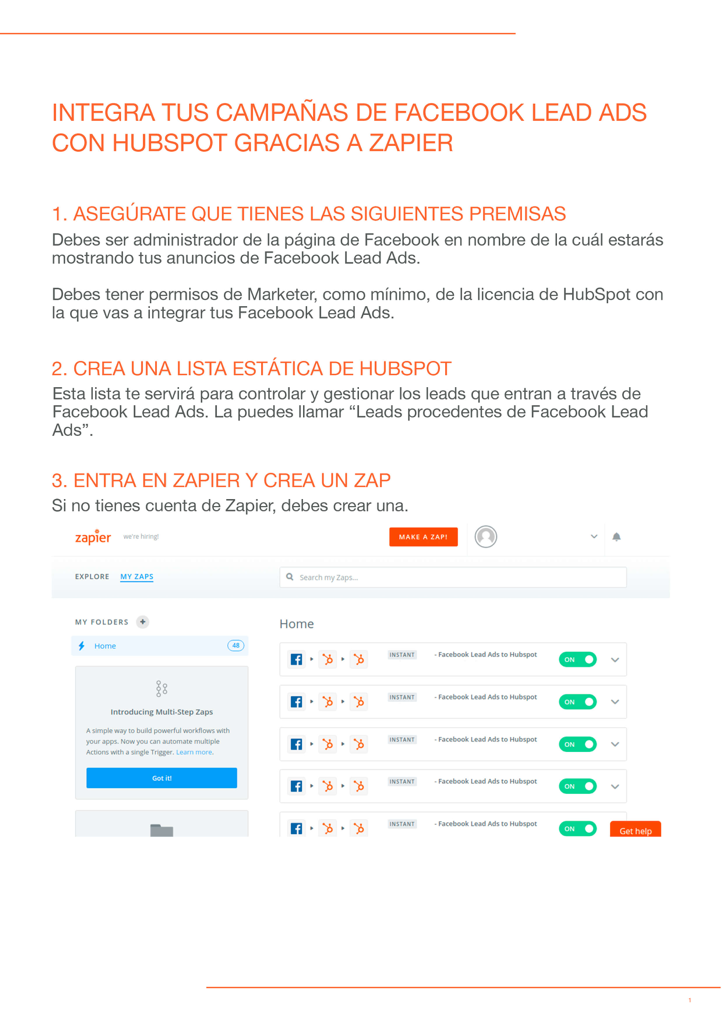 P2 - Integración facebook lead ads hubspot